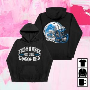 Eminem Shop Merch Eminem X Detroit Lions Helmet Hoodie