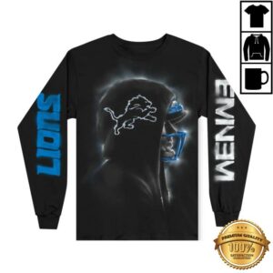 Eminem Merch Store Eminem X Detroit Lions Silhouette Longsleeve