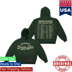 Jeremy Zucker Merch Store Garden State Tour Green Pullover Hoodie