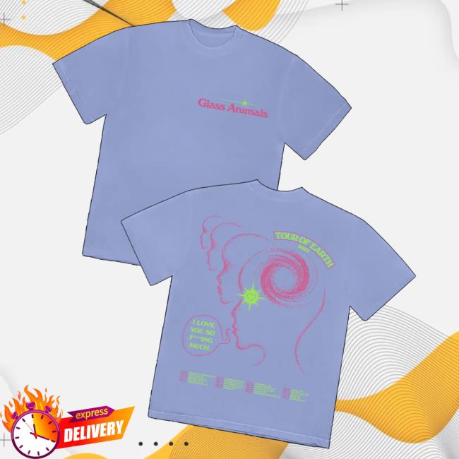 Glass Animals Shop Merch Blue Heads North American Tour Of Earth 2025 Dateback T-Shirt Glass Animals Shop Merch Blue Heads North American Tour Of Earth 2025 Dateback T-Shirt