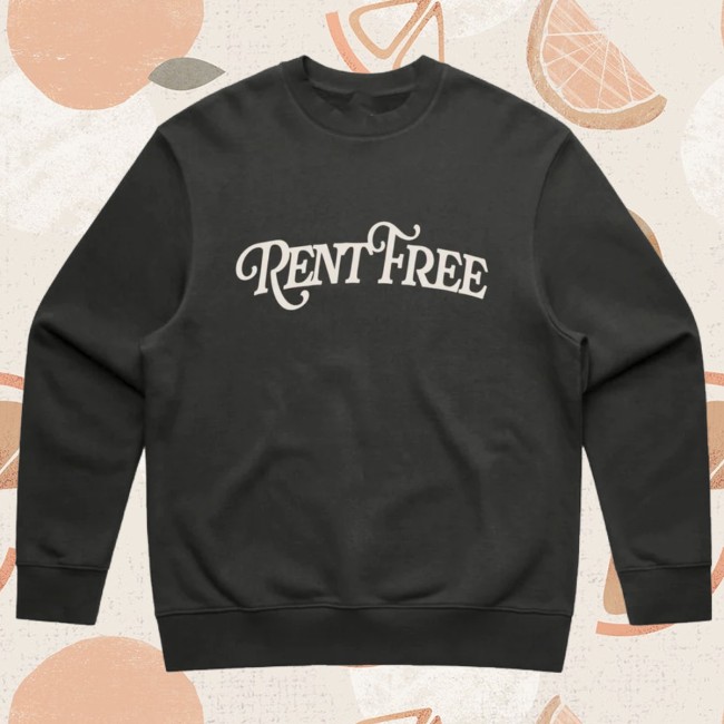 Real Johnny Bananas Store Merch Rent Free Crew Charcoal Sweater Real Johnny Bananas Store Merch Rent Free Crew Charcoal Sweater