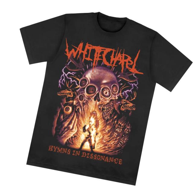 Whitechapel Band Merch Store Retro Hymns Black T-Shirt Whitechapel Band Merch Store Retro Hymns Black T-Shirt