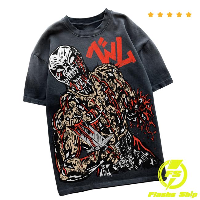 Warren Lotas Merch Store Broken Sword T-Shirt Sunfaded Black Warren Lotas Merch Store Broken Sword T-Shirt Sunfaded Black