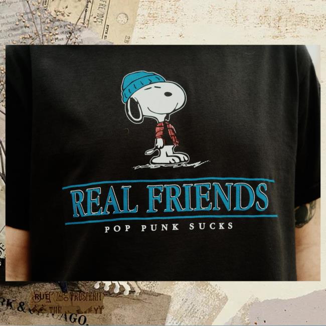 Real Friends Merch Store Dog In Flannel-Vintage Washed Tee Real Friends Merch Store Dog In Flannel-Vintage Washed Tee