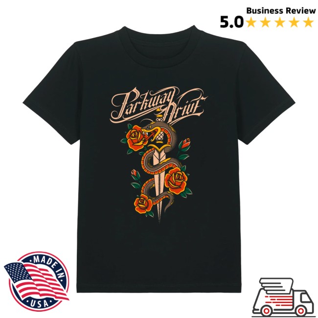 Parkway Drive Store Merch Snake & Dagger Kids T-Shirt Parkway Drive Store Merch Snake & Dagger Kids T-Shirt