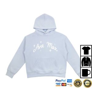 Ava Max Merch Store Ava Logo Hoodie Light Blue