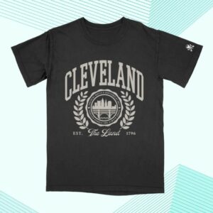 Cleclothingco Store Merch Cleveland Collegiate Seal Black T-Shirt