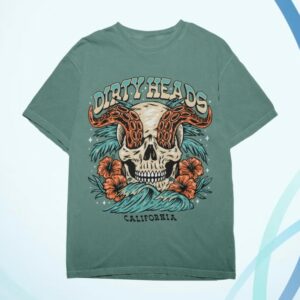 Dirty Heads Store Merch Skull Wave Green Tee