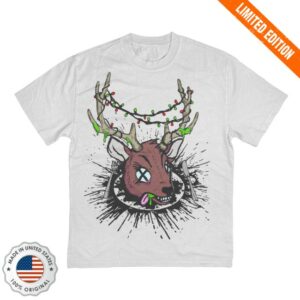 Kerrang Store Merch Reindeer In Blood White T-Shirt