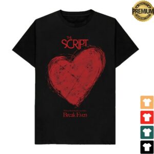 The Script Store Merch The Script Breakeven Heart Black Tee