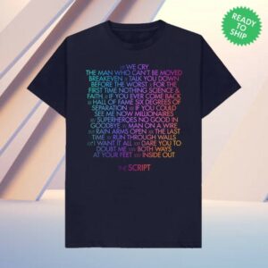 The Script Store Merch The Script Tracklisting Navy Tee
