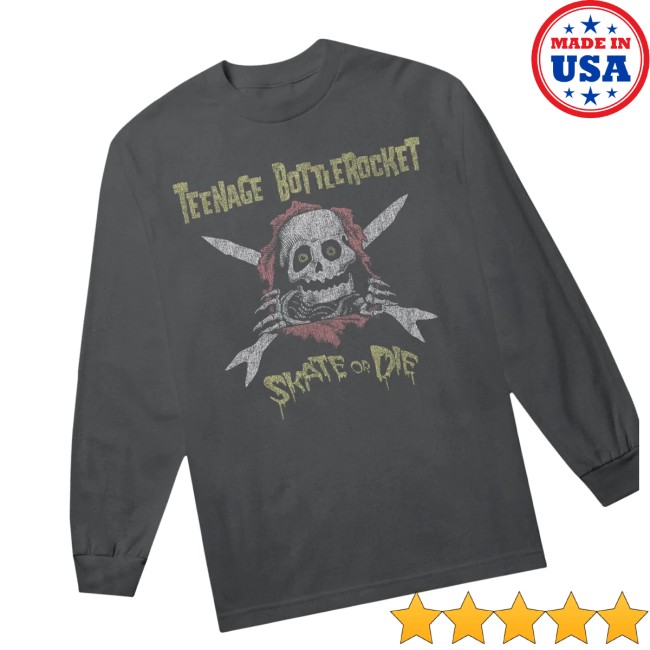 Biggerthankiss Store Merch Skate Or Die Vintage Print Pepper Long Sleeve