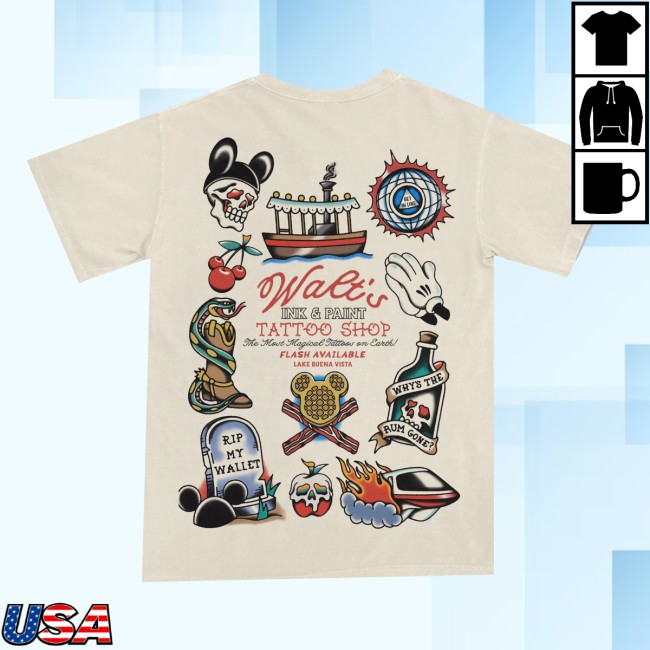 The Lost Bros Store Merch Walt’S Tattoo Shop Tee The Lost Bros Store Merch Walt’S Tattoo Shop Tee