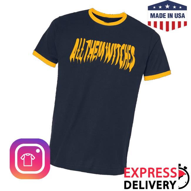 All Them Witches Merch Store Navy Drip Ringer Tee All Them Witches Merch Store Navy Drip Ringer Tee