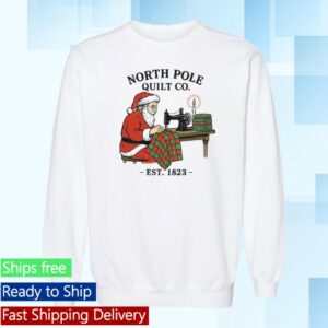 Heartmade Threads Store Merch North Pole Quilt Co Santa Vintage Crewneck Sweatshirt