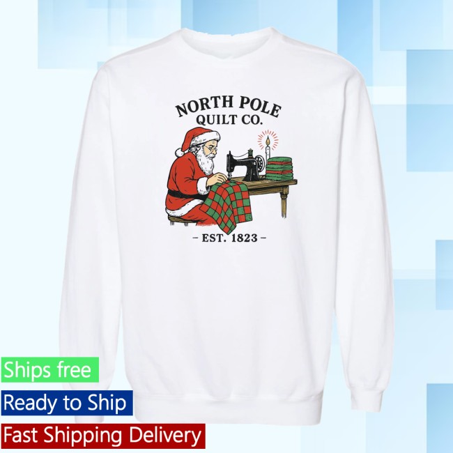 Heartmade Threads Store Merch North Pole Quilt Co Santa Vintage Crewneck Sweatshirt