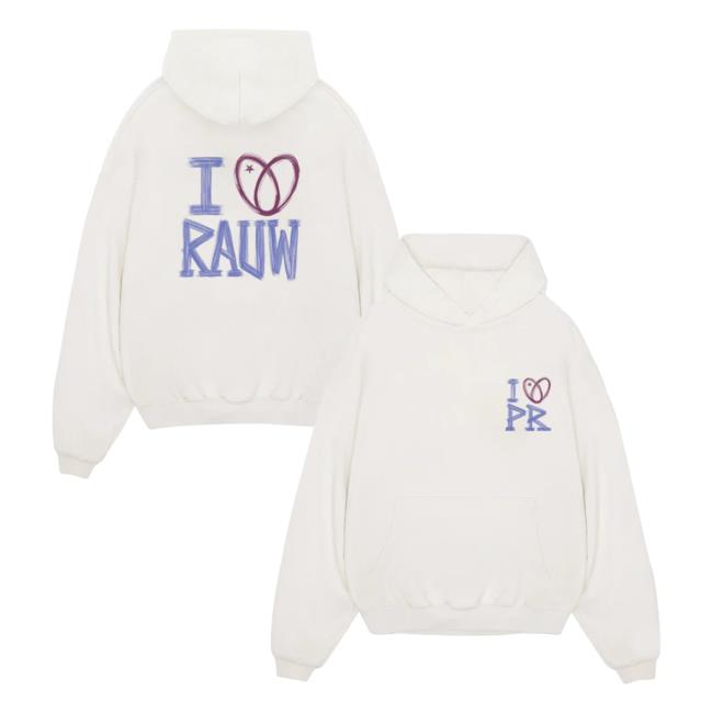 Rauw Alejandro Merch Store I Heart Rauw Hoodie Off White Rauw Alejandro Merch Store I Heart Rauw Hoodie Off White