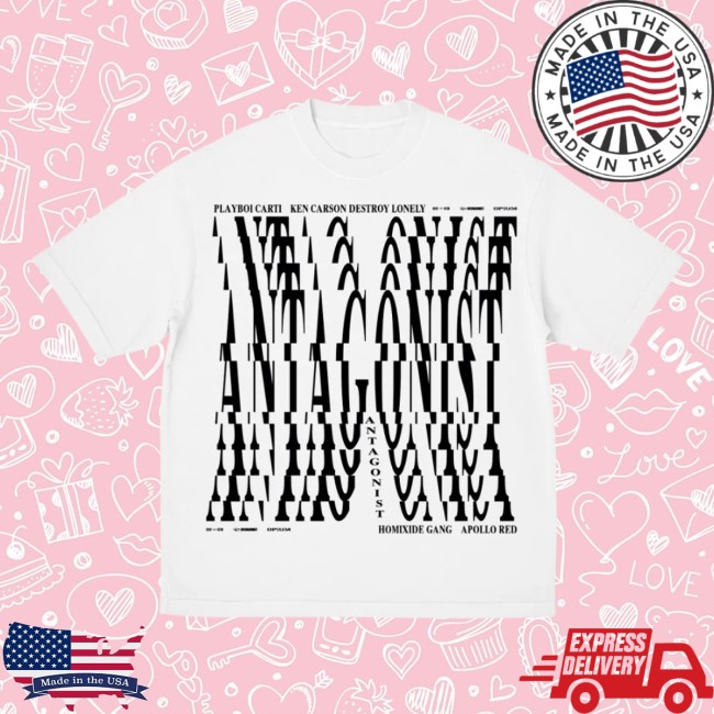 Playboi Carti Store Merch Antagonist Tour 2.0 White Tour T-Shirt Playboi Carti Store Merch Antagonist Tour 2.0 White Tour T-Shirt