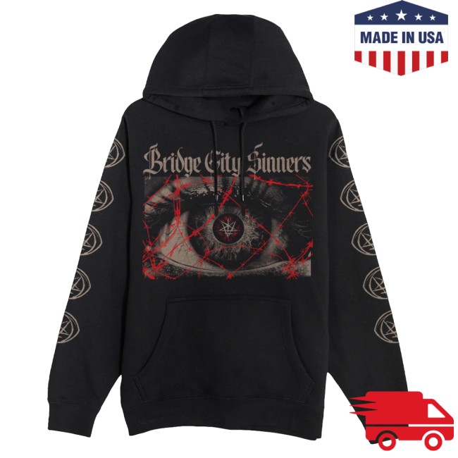Flail Records Store Merch Bridge City Sinners Eye For An Eye Pullover Hoodie Flail Records Store Merch Bridge City Sinners Eye For An Eye Pullover Hoodie