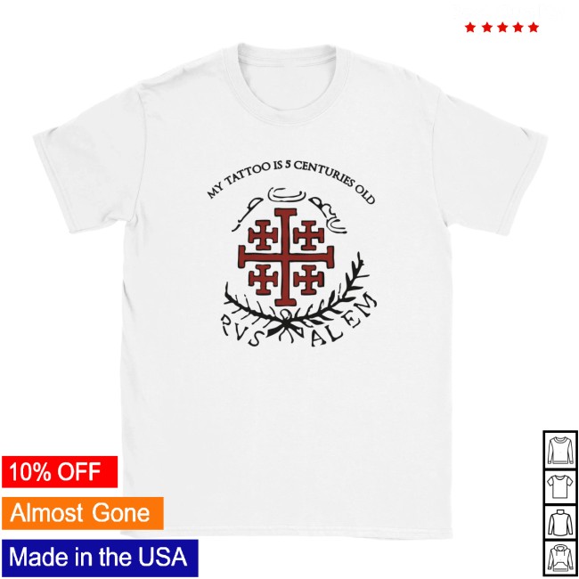 Razzouk Tattoo Store Merch Red Jerusalem Cross T-Shirt Razzouk Tattoo Store Merch Red Jerusalem Cross T-Shirt