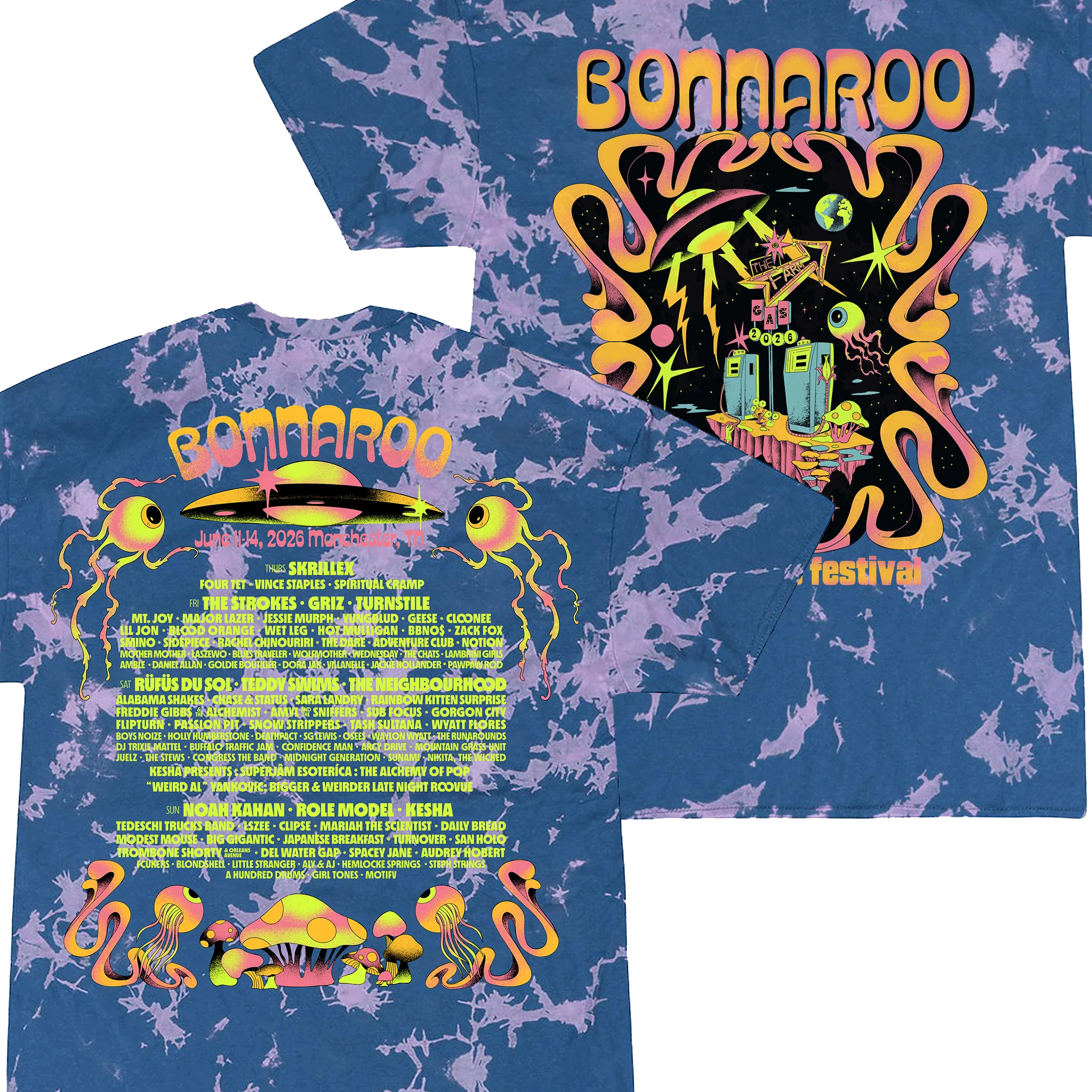 Bonnaroo Store Merch Interstellar Station Lineup Tee Bonnaroo Store Merch Interstellar Station Lineup Tee