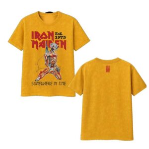 Iron Maiden Merch Store Somewhere In Time Vintage Gold Tee