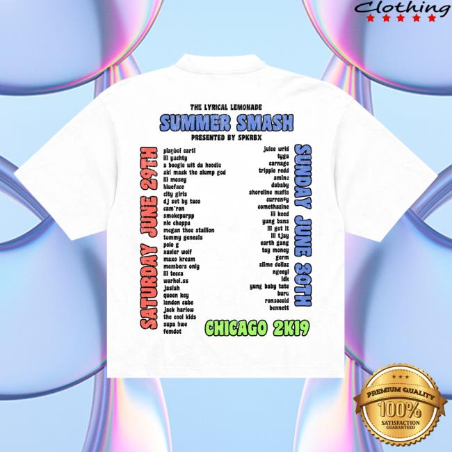Summer Smash Merch Store Summer Smash 2019 Line Up Shirt White Summer Smash Merch Store Summer Smash 2019 Line Up Shirt White