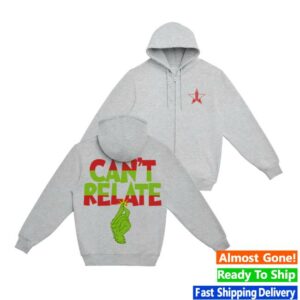 Jeffree Star Cosmetics Merch Store Can’t Relate Holiday Zip-Up Hoodie