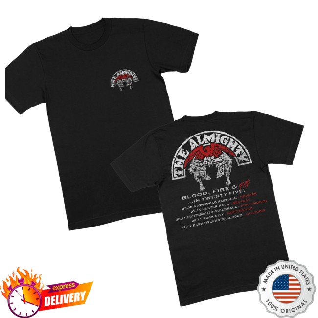 The Almighty Store Merch Blood Fire Five Tour B Black T-Shirt The Almighty Store Merch Blood Fire Five Tour B Black T-Shirt