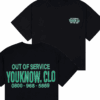 youknow clothing store merch out of service tee black wpsdd