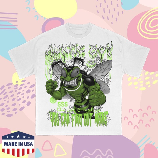 Auntie Boy Store Merch Stinger White Tee Auntie Boy Store Merch Stinger White Tee