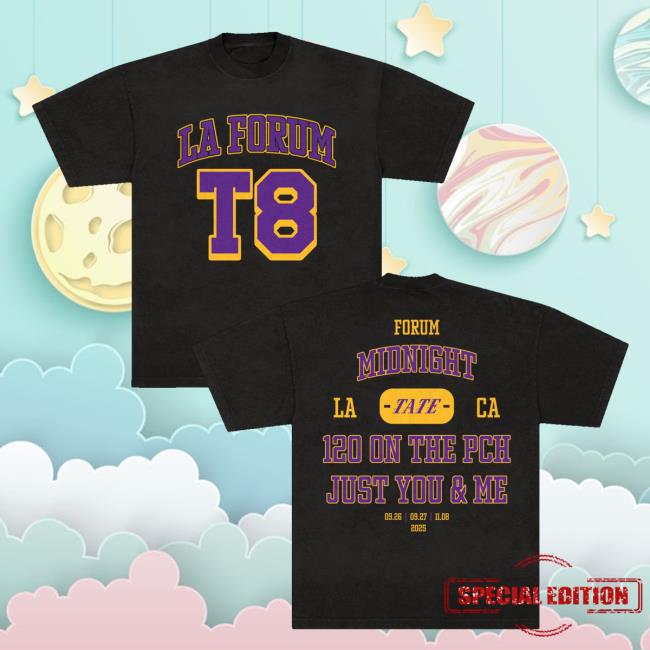 Tate Mcrae Store Merch La Forum Event Tee Tate Mcrae Store Merch La Forum Event Tee