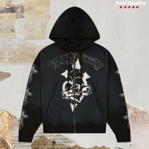 Ed Hardy Store Merch Crosses Boxy Zip Hoodie