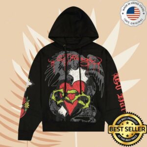 Ed Hardy Merch Store Heart Cross Boxy Fleece Hoodie