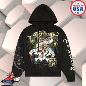 Ed Hardy Merch Store Lks Skull Boxy Zip Hoodie