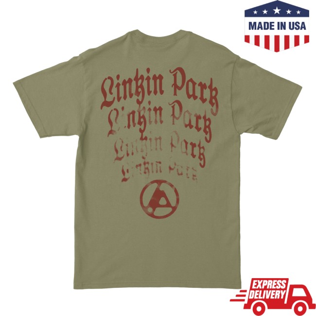 Linkin Park Store Merch Arch Repeat Light Olive Tee Linkin Park Store Merch Arch Repeat Light Olive Tee