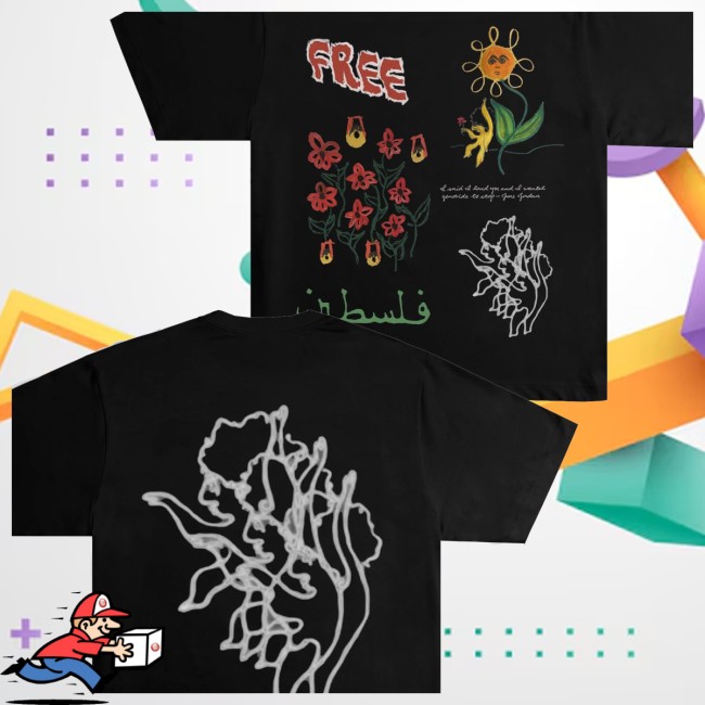 Chnge Store Merch Free Palestine SS Black Tee Chnge Store Merch Free Palestine SS Black Tee