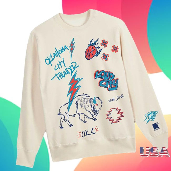 Thunder Shop Store Okc Thunder X Round21 Native Heritage Cream Crewneck Thunder Shop Store Okc Thunder X Round21 Native Heritage Cream Crewneck