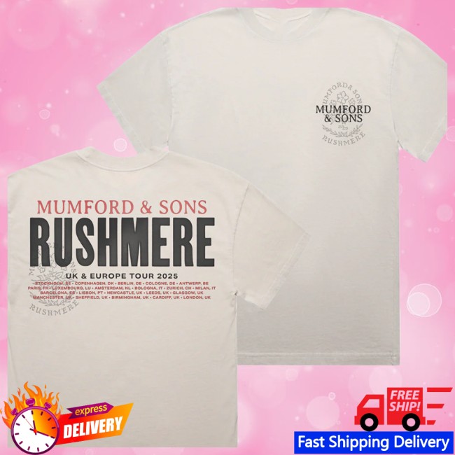 Mumford And Sons Store Merch Bone Uk & Eu Tour 2025 Stamp Print T-Shirt Mumford And Sons Store Merch Bone Uk & Eu Tour 2025 Stamp Print T-Shirt