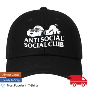 Antisocialsocialclub Merch Store Assc X Peanuts Feeling Funny Felt 6 Panel Dad Cap
