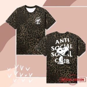 Antisocialsocialclub Merch Store Shop Assc X Peanuts Snoopy Logo Tee Leopard