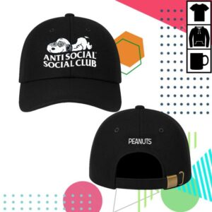 Antisocialsocialclub Merch Store Shop Assc X Peanuts Feeling Funny Felt 6 Panel Dad Cap
