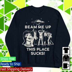 Netflix Shop Merch Stranger Things Beam Me Up This Place Sucks Sweatshirt