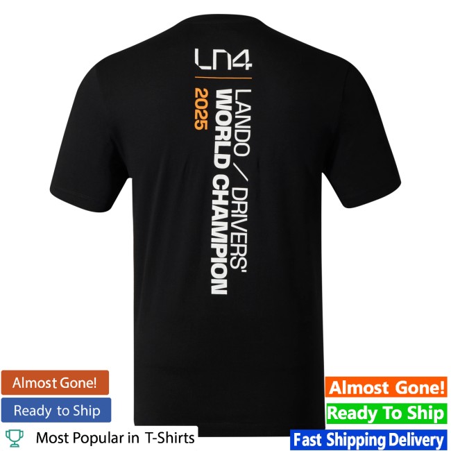 Mclaren Store Merch Lando Norris 2025 Drivers’ World Champion Unisex Black T-Shirt Mclaren Store Merch Lando Norris 2025 Drivers’ World Champion Unisex Black T-Shirt
