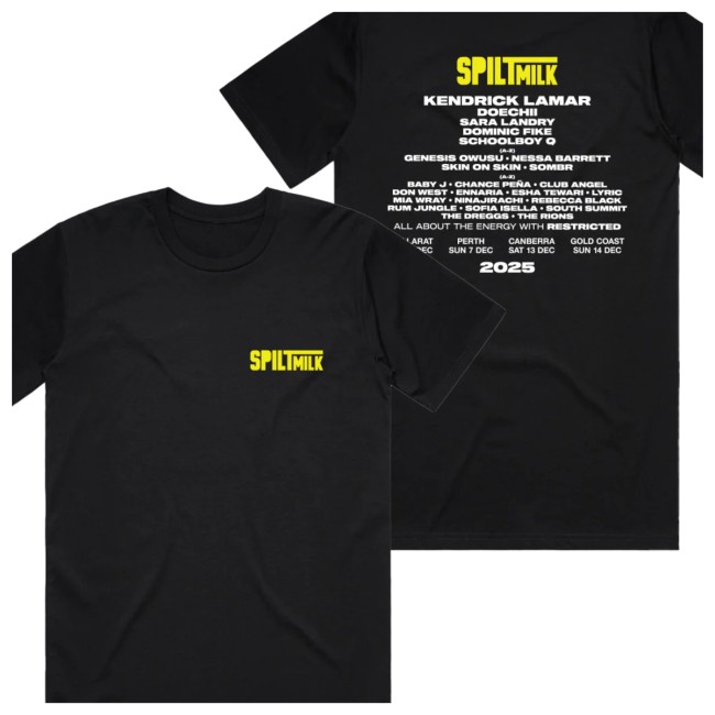 Spilt Milk Festival Store Merch 2025 Block Tour Tee Spilt Milk Festival Store Merch 2025 Block Tour Tee