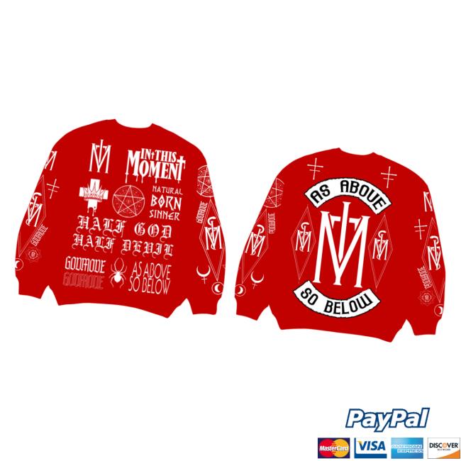 In This Moment Merch Store As Above Red Crewneck Sweater In This Moment Merch Store As Above Red Crewneck Sweater