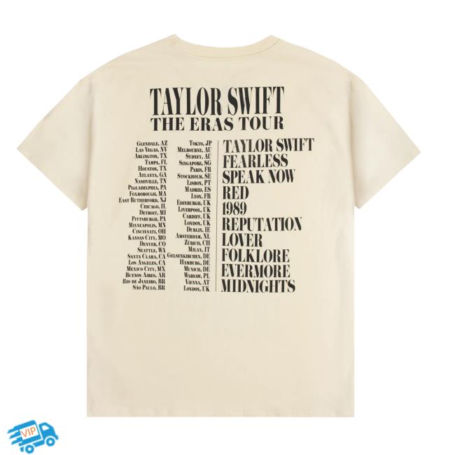 Taylor Swift Merch Store Taylor Swift The Eras Tour Through London Beige T-Shirt Taylor Swift Merch Store Taylor Swift The Eras Tour Through London Beige T-Shirt