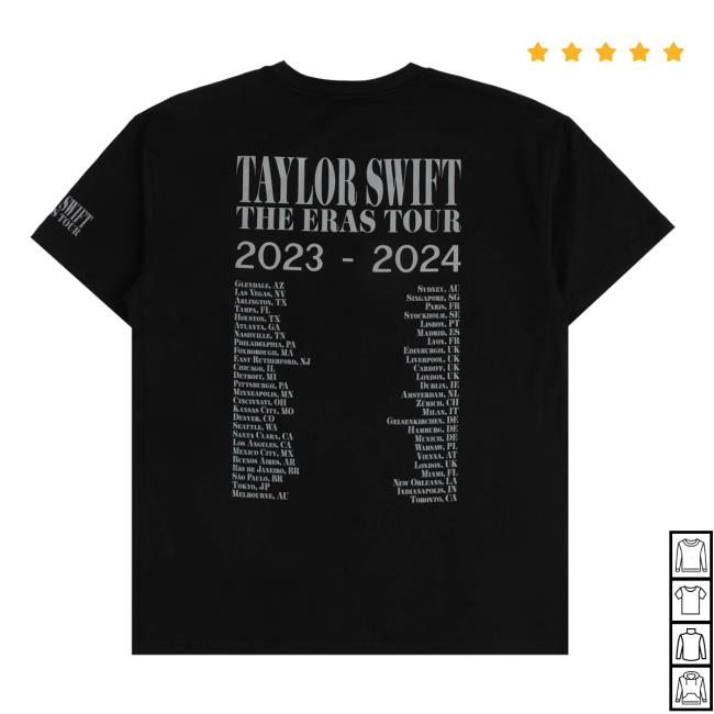 Taylor Swift Merch Store Taylor Swift The Eras Tour Through Toronto Black T-Shirt Taylor Swift Merch Store Taylor Swift The Eras Tour Through Toronto Black T-Shirt
