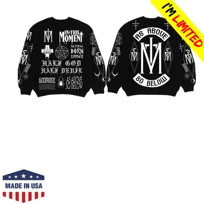 In This Moment Merch As Above Black Crewneck Sweater In This Moment Merch As Above Black Crewneck Sweater