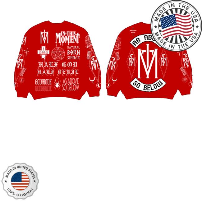 In This Moment Merch As Above Red Crewneck Sweater In This Moment Merch As Above Red Crewneck Sweater